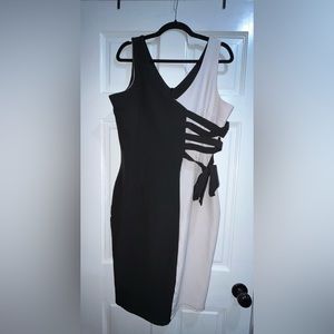 Contrast midi dress
